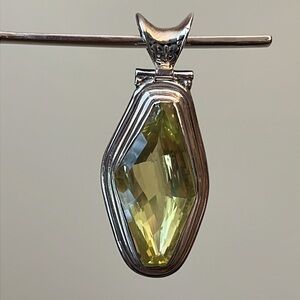 Sterling Silver Lime Green Gemstone Pendant
